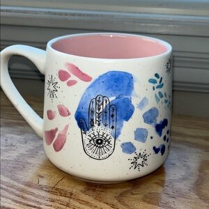 Artistic Ceramic Tarot Mug with Hand Design
